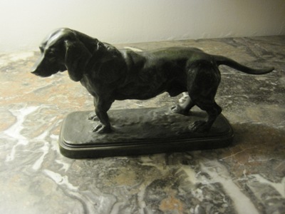 Bronze Chien basset d'aprs Barye